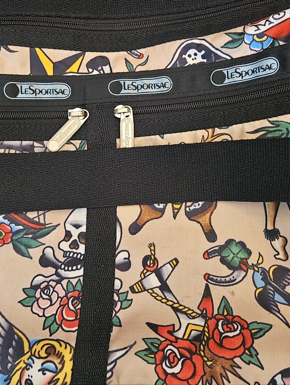 Lesportsac Aloha Pirates Nylon Bag, RARE - Picture 11 of 16